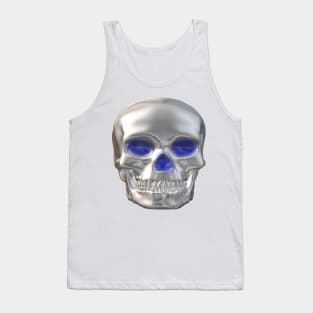 Metallic human skull face mask Tank Top